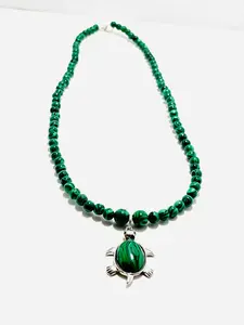 Malachite Turtle Necklace – 22" Earth Guardian | Mad Mellow