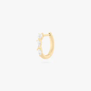 Studs Mini Pave Pear Huggie