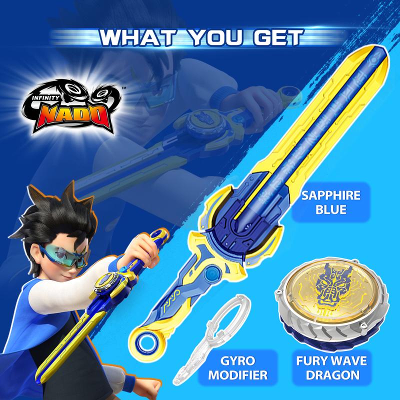 ALPHA GROUP Infinity Nado Battling Toys Metal Anime Design Iron Durable Battle Set for Kids Ages 5-12 with Sword Launcher & Gyro Top Beyblade Action