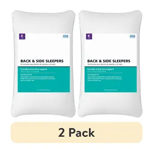 Mainstays Extra Firm Back & Side Sleeper Bed Pillow, King, White- Antimicrobial (2 pack)