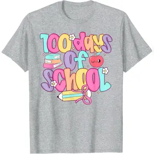 100 Days Of School For Girls Pink Coquette Bow Smarter T-Shirt Comfy Everyday T-Shirt