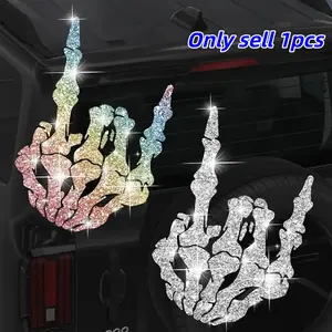 Skull Hand Car Sticker, Shiny Sandblast Reflective Decal, Jeep Window Sticker, Motorcycle, Laptop, Computer Sticker, Halloween Decoration