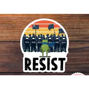 Portland Frog Protester Sticker, Anti ICE Sticker, Anti Establishment, Resistance, Anti ICE Sticker, Pro Immigrant Sticker