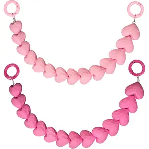 2Pcs Purse Extender Chain Gold Pink Bag Extender Chain Heart Purse Strap Extender Hot Pink Purse Strap Replacement Crossbody Purse Accessories for Women Bag Charms for Handbags Tote Bags Purse Making