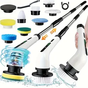 2026 Electric Spin Scrubber!  Powerful Brush For Bathroom, Bathtub, Shower, Floors, And Cars, USB Rechargeable, Dual-Speed Detachable Telescopic Handle, Comes With 8 Replaceable Brush Heads And 1 Gap Brush