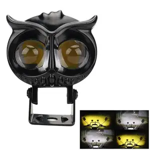 Motorcycles LED Headlight spotlight Car Dual Color Owl Fog Light for car Scooter Auxiliary Lamp motorcycle Accessories lights