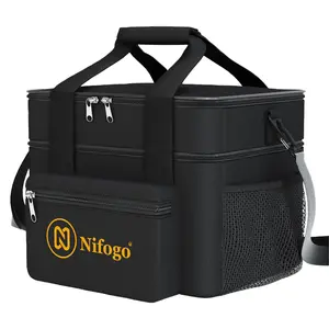 Lunch Bag Double Deck Multi functional lunch bag 15L- Leakproof Insulated Soft Large Adult Insulated Lunch Bag, Holds Anything Insulated Bag, Tote fit  fresh large lunch bag lunch box tote bag