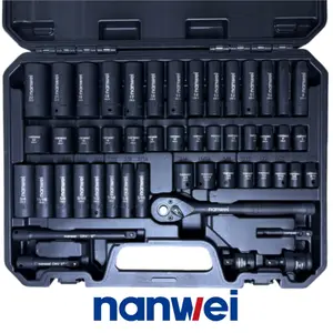 50-Piece 3/8"-Drive 6-Point CR-V Steel Impact Socket Tool Kit Set - Socket Wrenches, Ratchet Wrench, Extension Bar, Adapter, Universal Joint, Automotive Mechanic Tools, Father’s Day Gift