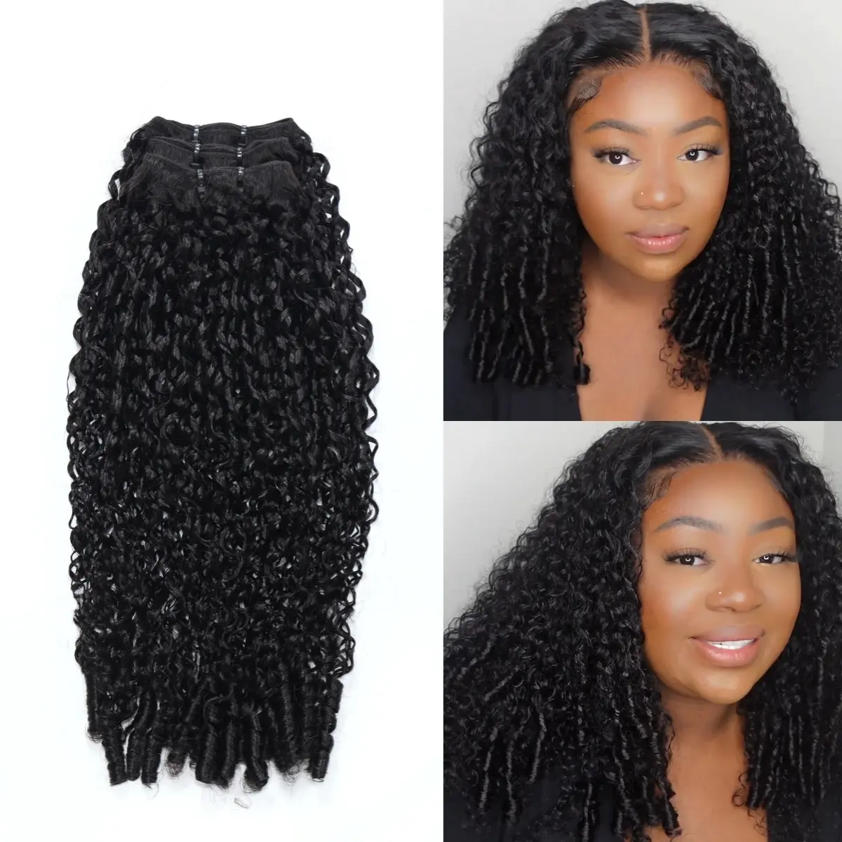 UNICE Water Curly Human Hair Sew-In Weave with Twist Out Ends for a Natural Look, Easy Installation to Add Volume and Texture