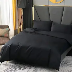 Solid Color Bedding Set, 1 Count Quilt Cover & 2 Counts Pillowcase without Filler, Soft Comfortable Bedding Set for Home Bedroom
