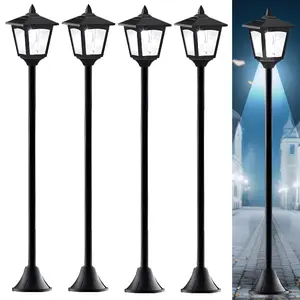 4 Pack Outdoor Solar Post Light – 40" Decorative Yard Lamp Dusk to Dawn IP65 LED for Garden & Patio
