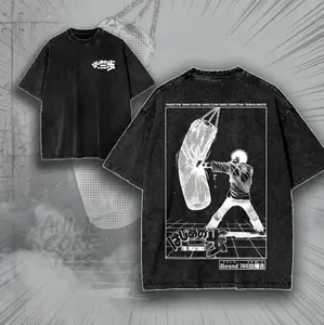 Hajime No Ippo Kamogawa Boxing Gym Crew ippo Makunouchi Anime Clothing Oversized Washed Tshirt Tanktop Soft Cotton Graphic Tees for Men Casual Wear