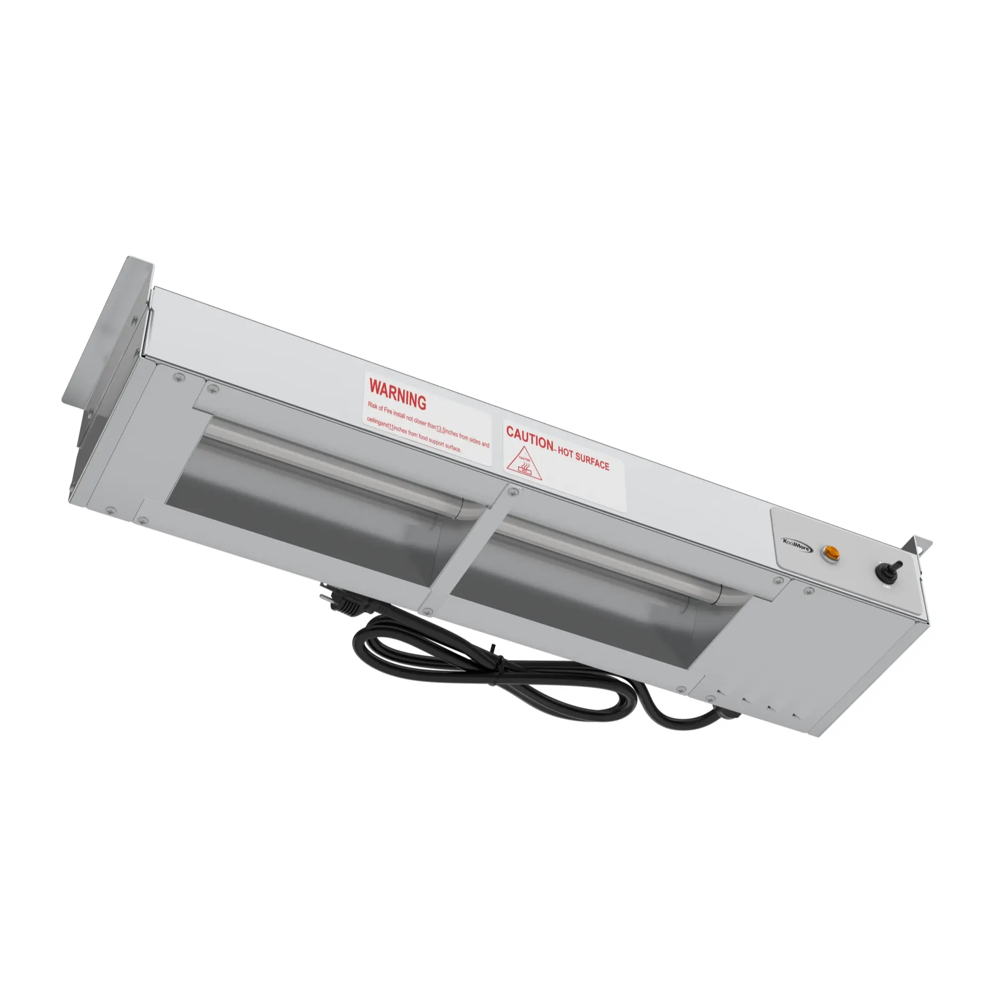 24 in. High Wattage Commercial Food Strip Warmer with Toggle Controls and Cord - 120V, 500W, UL Listed in Stainless-Steel (KM-WSTRIP-24)