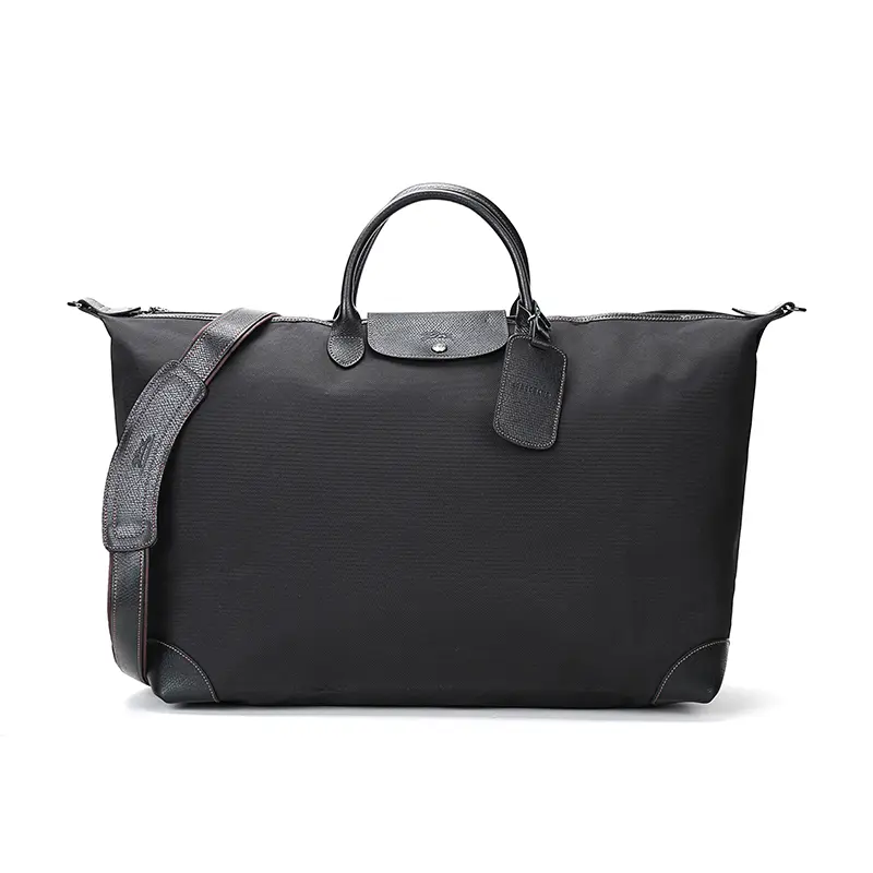 Longchamp Boxford 54 Durable Fabric Foldable Travel Duffel Bag, Large-Capacity Casual Luggage for Men and Women (Black), Casual Travel Bag