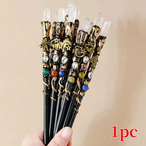 Natural Zodiac Clear Quartz Crystal Point, Magic Wand Witch Scepter, Spirit Healing Gemstone, Energy for Spirituality Healing