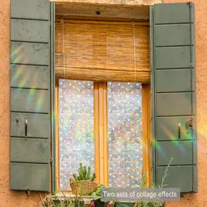 A piece of (30*120cm) colorful floral pattern flat 2D window sticker, Decorative Sticker, window decoration static glass sticker XC20011-YC Decoration Items