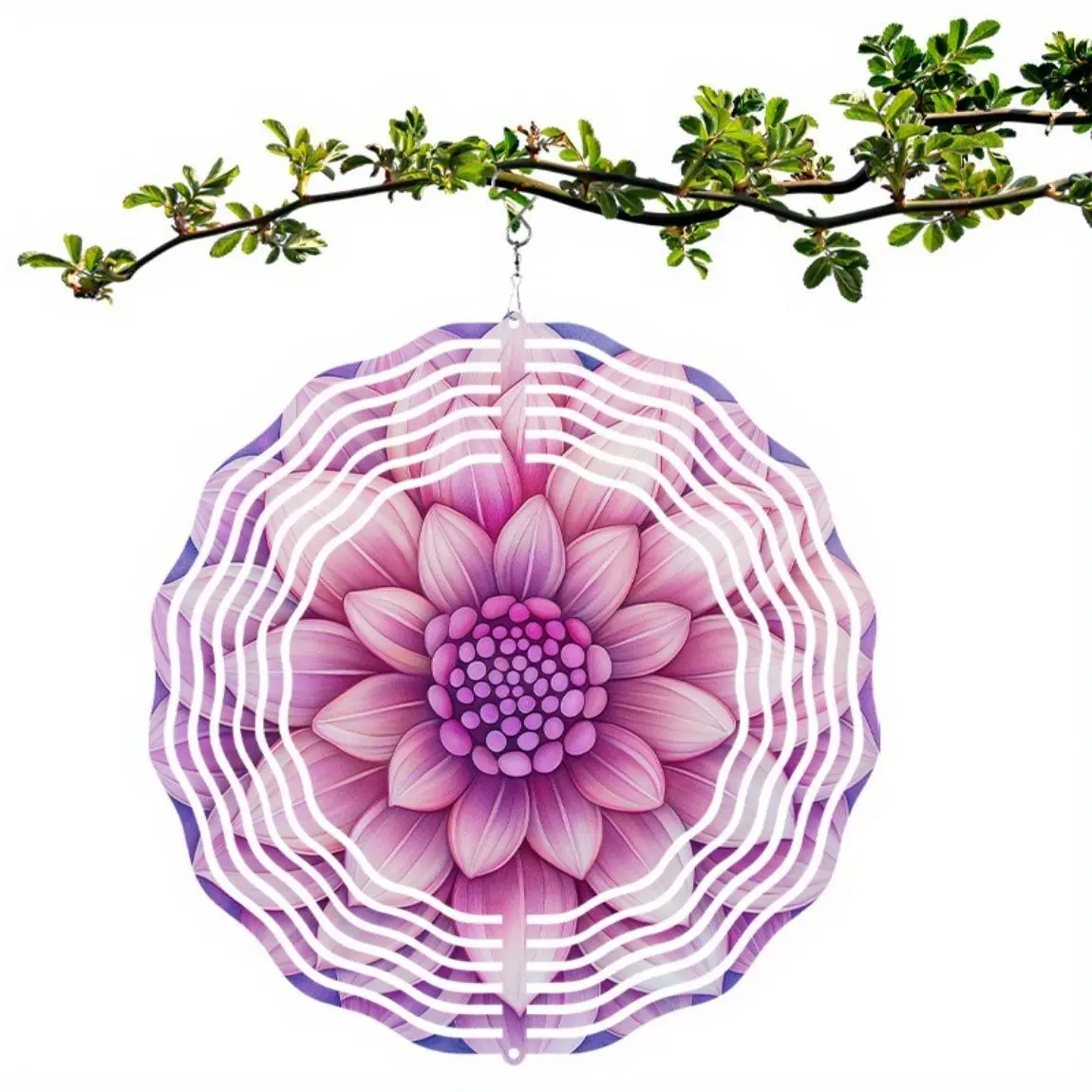 Mandala Pattern Metal Wind Spinner, 360° Reflective Outdoor Garden Decor, Hanging Wind Sculpture for Home Garden Yard Decoration