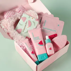 Quiyum Niacinamide Skincare Set,Essence 30ml + Sheet Mask 25g x5 + Cleansing Milk 100g + Eye Cream 20g + Gift Box + Greeting Card + Cleansing Puff + Headband, Skin Care Kit