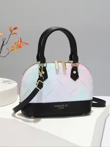 Women's Ombre Handbag, Domed Satchel, Fashionable Large Capacity Purse Shoulder Bag for Daily Used, Casual Trendy Versatile High-quality Daily Commuting Bag, Girl Fashionable Bag