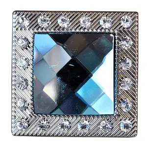 HILASON Western Screw Back Concho Turquoise Crystal Nickel Finish Square Saddle | Belt Slotted Conchos