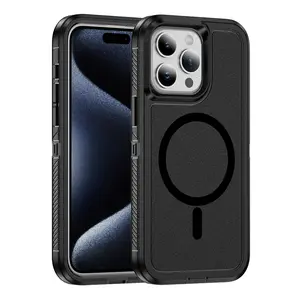 Fin Case For iPhone 11 12 13 14 15 Plus 16 Pro Max Magnetic Wireless Charging Heavy Duty Guard Shockproof Armor Phone Cover Fundas