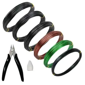 6 Roll Bonsai Wire Kit with Cutter, Total 160 Feet Aluminum Bonsai Training Wire in 4 Sizes (1.0, 1.5, 2.0, 2.5mm)