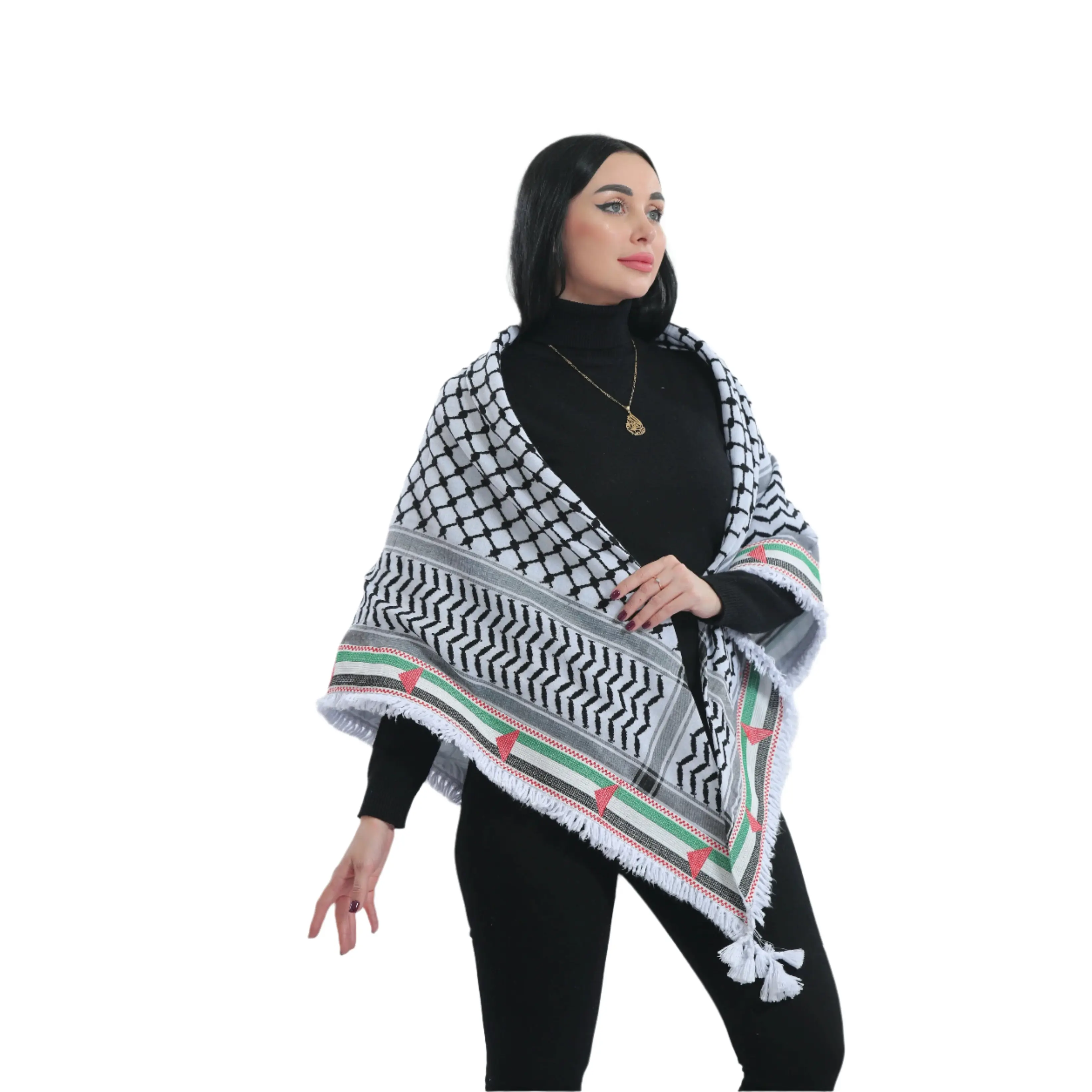 Pride and Heritage: Palestinian Flag Embroidered Kuffia