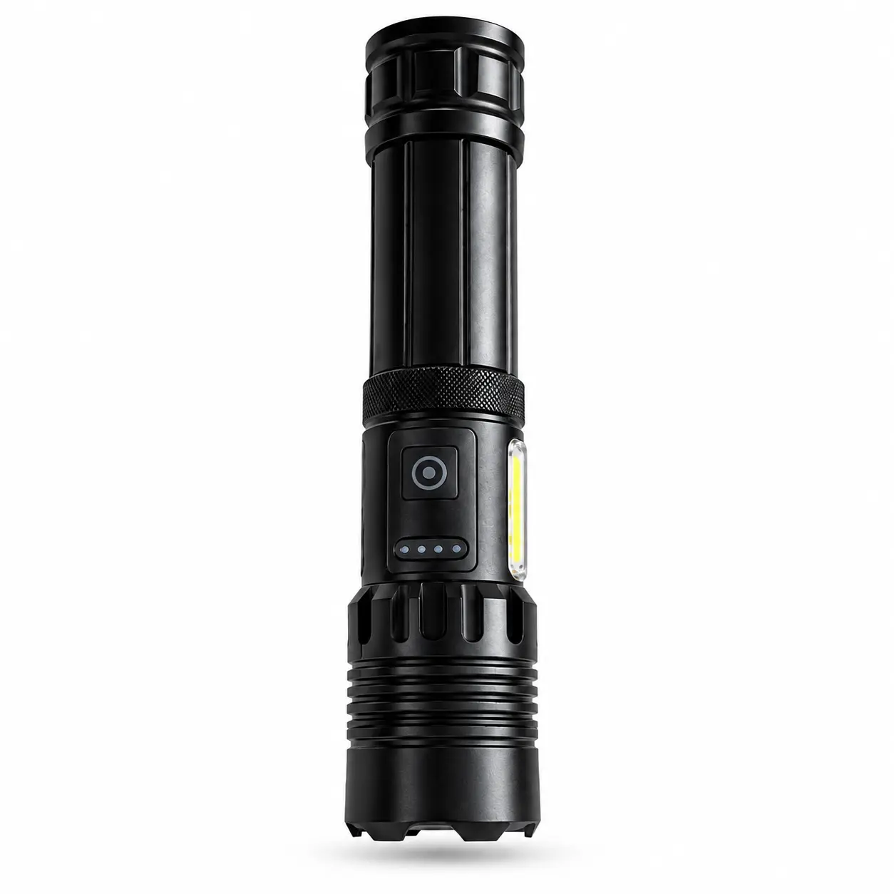 High power 2-in-1 tactical flashlight power bank | USB rechargeable zoom long-range COB side light battery display IPX4 waterproof outdoor camping emergency portable EDC, men's work accessories, give boyfriend gifts