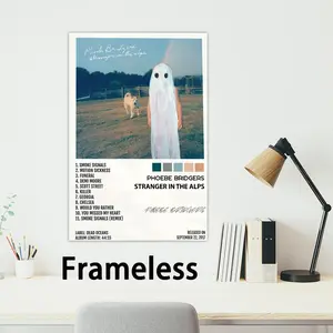 Poster Modern P-Phoebe art 2D poster, suitable for bedroom living Bridgers room decor. Vibrant colors, Singer clear images ideal for home office decor.