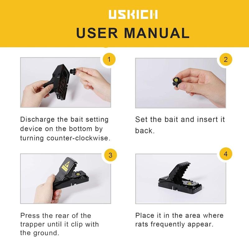 USKICH 20 Pack Mouse Traps for Home Indoor Use Reusable Effective Mousetraps Quick Set-Up Small Mice Catchers Ideal for Indoor Settings