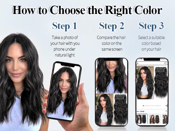 [Iridescent] Clip in Hair Extensions 24/20 Inch 4 PCS Synthetic Natural & Soft Hair & Blends Well Hair Extensions Long Wavy Hairpieces