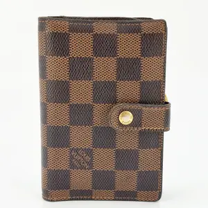 Pre-owned Louis Vuitton leather wallet Damier Ebene French Purse J00135 NO2