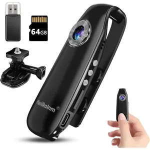 Mini Body Camera with Audio and Recording 1000P 64GB Motion Detection Wearable POV Camcorder with Magnetic Pocket Portable DV For Cycling,Pets,Walking,Travelling
