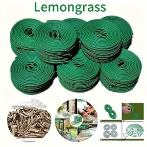 Natural Lemongrass Spiral Incense Sticks, 60-Minute Burn Time, Wooden Material, Ideal for Home, Patio, Camping, Yoga & Air Purification