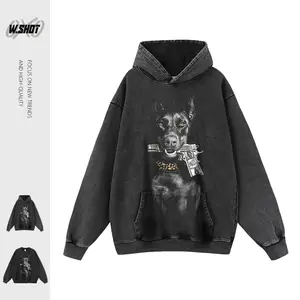VINTAGE Street Gun & Doberman Hoodie/Sweatshirt T1122