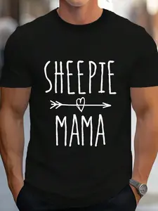 100% Cotton Old English Sheepdog Mom Gift Cute Sheepie Mama T-Shirt Women's Men's Graphic Tee Crew Neck summer vacation Tops