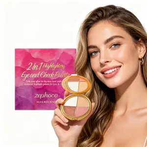 Highlighter Eyeshadow Blush Makeup Palette,  Natural Look, Diamond Texture, Multi- Use, Portable, Compact Daily Cosmetic Shimmer lightweight tiktokshopspringglowup