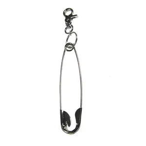 Safety Pin Keychain Pants Chain, Y2K Streetwear Metal Charm, Edgy Punk Style Accessory for Jeans & Bags Safety Pin Pants Chain, Metal Keychain Charm, Edgy Streetwear Accessory