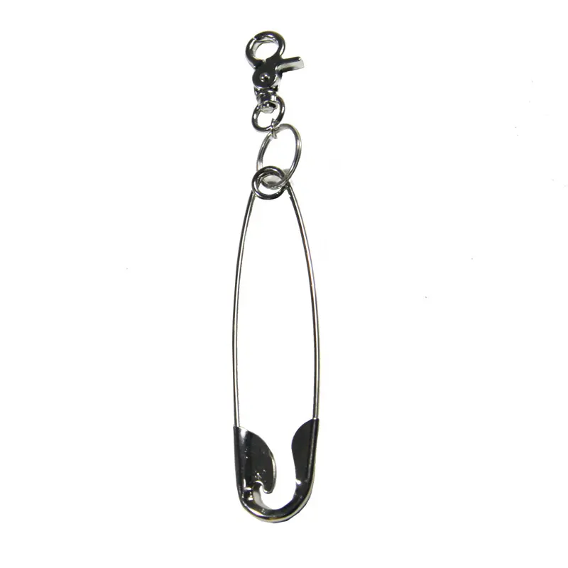 Safety Pin Keychain Pants Chain, Y2K Streetwear Metal Charm, Edgy Punk Style Accessory for Jeans & Bags Safety Pin Pants Chain, Metal Keychain Charm, Edgy Streetwear Accessory