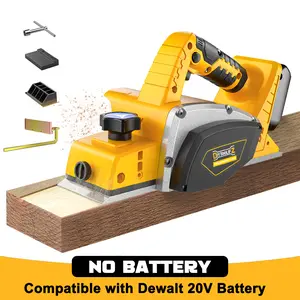 Cordless 3-1/4" Electric Wood Planer Compatible with Dewalt/ Milwaukee Batteries (No Battery!!) 15000RPM Power Wood Planer for Woodworking Carpentry and Home DIY Edge