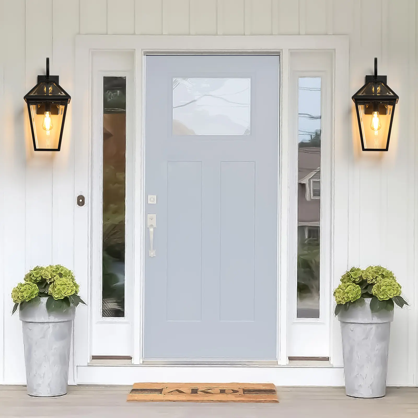 2-Pack Large Size Decorative Aluminium Outdoor Wall Lamps, Farmhouse Style, Waterproof, All Seasons Compatible, Supports Incandescent/CFL/Multiple Bulb Types, for Home & Patio Decoration & Security, Outdoor Wall Lights