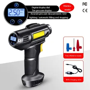 CalidoCasa Wireless Digital Tire Inflator Pump, Portable Handheld Air Compressor with Auto Shut-Off, Rechargeable Car Bicycle Inflator for Drivers Cyclists Emergency Use