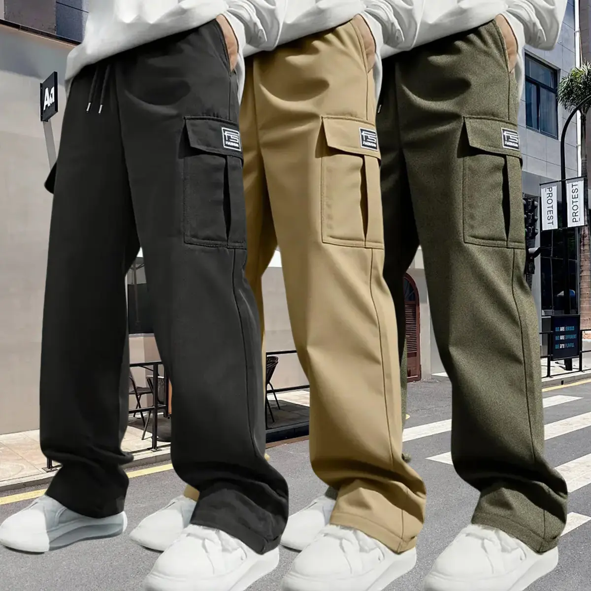 Black + Khaki + Army Green