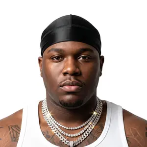 No Line Silky Durag Wave Cap for Men Ultimate Compression Wave Beanie Stay On All Night for 360 Waves