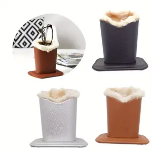 Thoughtful Christmas Gift Idea: 3-Pack PU Leather Glasses Stand with Plush Lining | Keep Eyeglasses/Sunglasses Safe & Organized | Perfect for Desk, Nightstand, Office