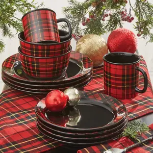 Red Plaid Dinnerware