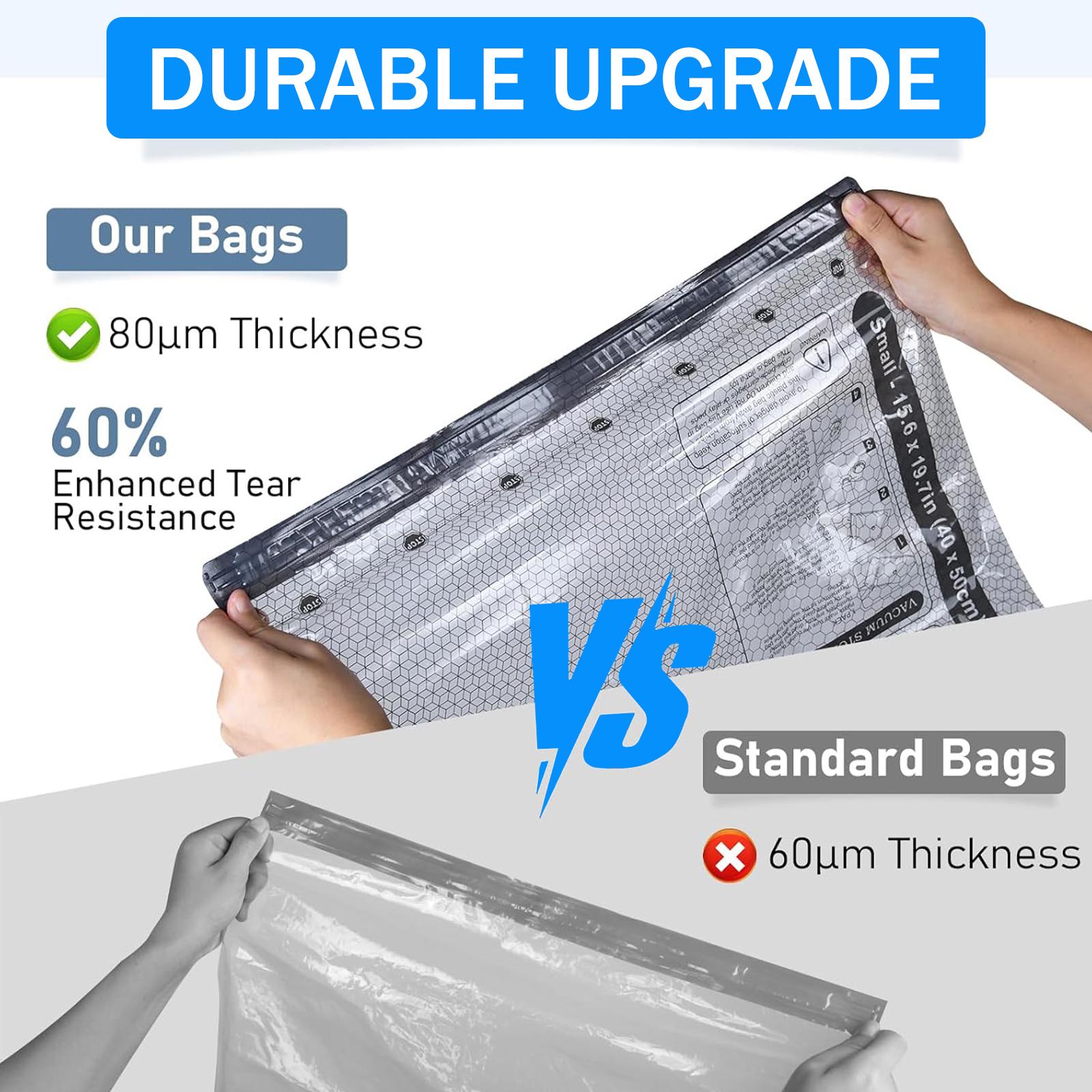 24-Pack Transparent Reusable Vacuum Roll-Up Compression Travel Space Saver Bags, Alternative to Compression Packing Cubes, Saves 80% Storage Space for Home Organization
