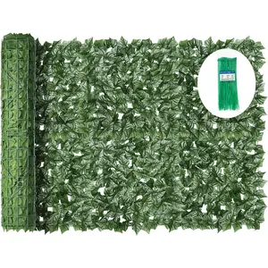 Artificial Ivy  Fence Screen - 120x40in Artificial Faux  Fence Panel Artificial Green Wall Balcony  Screen Decoration for Patio, Balcony, Wall, Backyard Indoor Outdoor