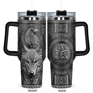 40oz Tumbler, 1 Count Stainless Steel Cup, Insulated and Durable, Design of the Dark Skull Series, Perfect for Skull Lovers and Anyone Who Loves Unique Artwork, Drinkware