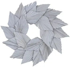 17 inches White Washed Palm Spear Wreath Decor Decorative